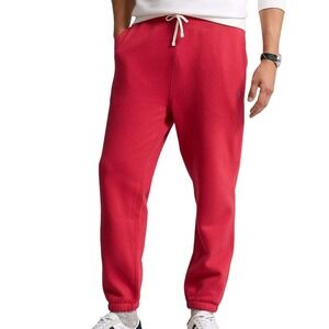 Polo Ralph Lauren Mens Red Fleece Jogger Sweatpants Size Medium Pony Logo